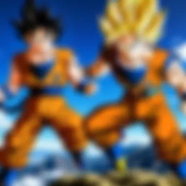 Goku vs. Vegeta: A Clash of Titans A dynamic scene depicting an epic battle between Goku and Vegeta