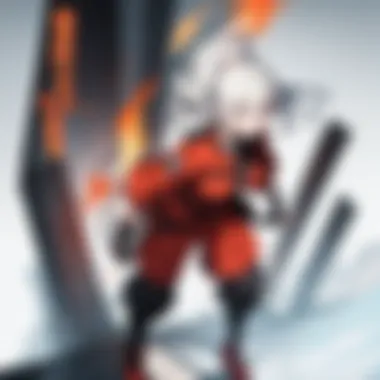 Anime character with blazing background