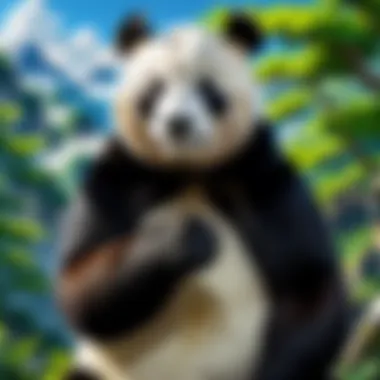 Anime Character Embracing Panda Aesthetics An anime character adorned with panda motifs, showcasing unique character design.