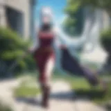 Vibrant scene from a fantasy anime