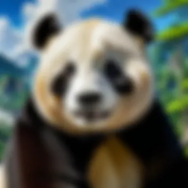 Symbolism of Panda in Anime Narrative Artistic representation of a panda symbolizing companionship and resilience in anime.