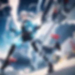 Japanese anime characters in futuristic setting