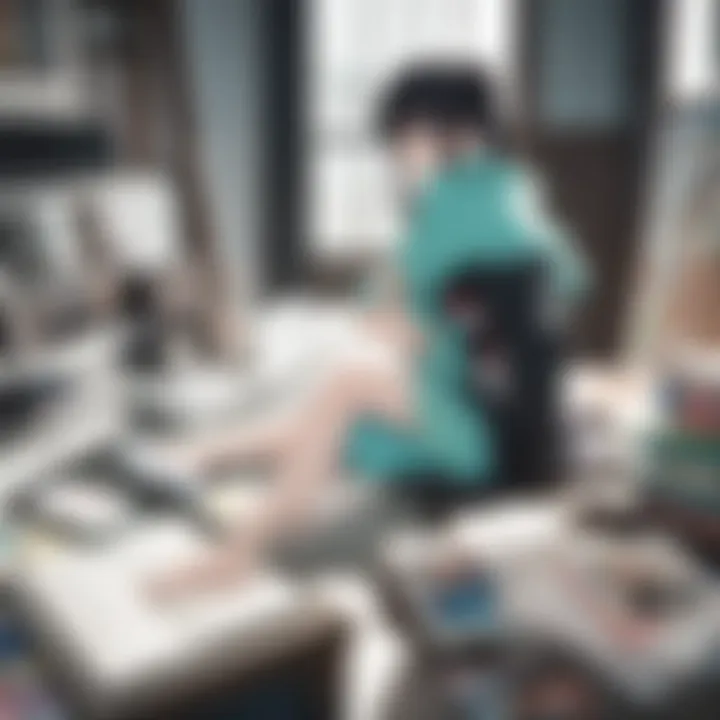 A reader fully immersed in a colored manga on a tablet