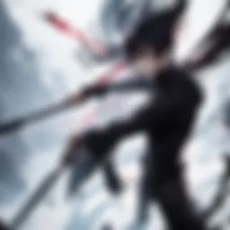 Ichigo Kurosaki wielding his Zanpakutō in a fierce battle