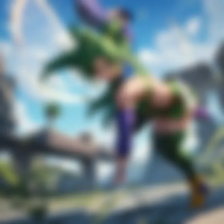 A dramatic scene highlighting Broly's intense battles