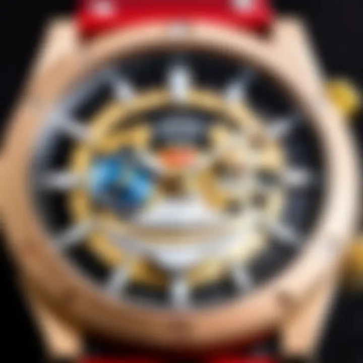 Close-up of watch craftsmanship and intricate details