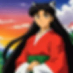 Scene from Inuyasha showcasing the main characters in a mystical setting