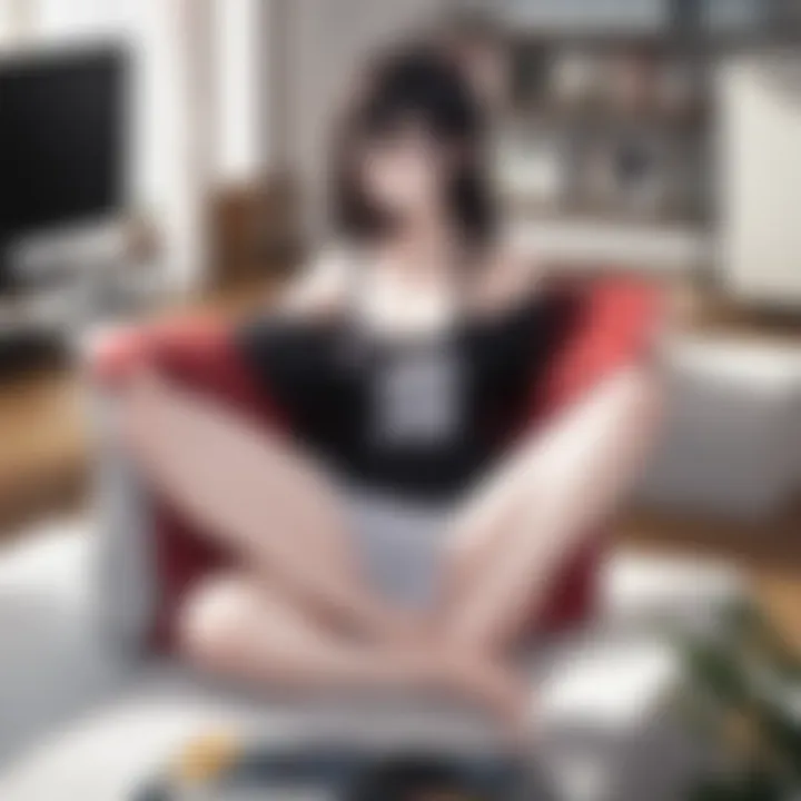A cozy living room setup ideal for watching anime on television.