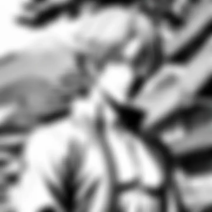 Close-up of a manga page with intricate artwork
