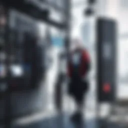A digital landscape showcasing integrated technology and cybersecurity solutions