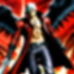 Dynamic scene showcasing Dante's signature combat style