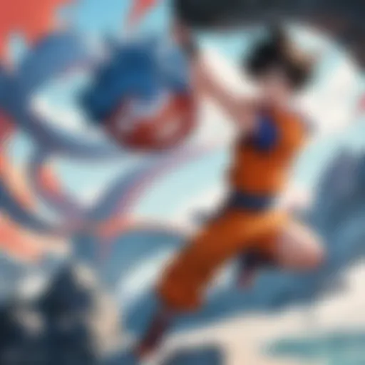 Epic battle scene featuring Goku