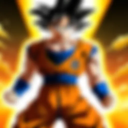 Iconic scene showcasing Goku in a powerful transformation