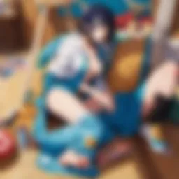 A vibrant scene from One Piece showcasing key characters