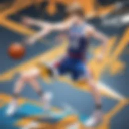 Dynamic Basketball Anime Characters Dribbling with Style