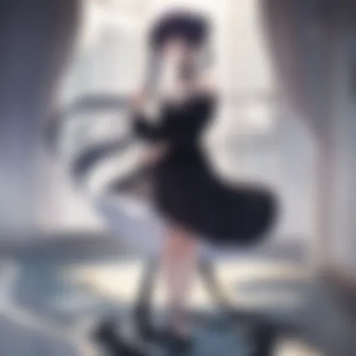 Edgy transformation scene of character holding an apple
