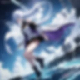 Enigmatic Anime Character Illuminated by Moonlight
