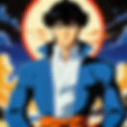 A captivating scene from a classic anime showcasing emotional character interaction