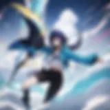 Ethereal warrior in windbreaker anime