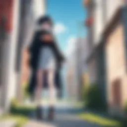 A vibrant scene from a popular anime series showcasing its unique art style and characters