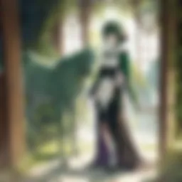 A mystical landscape featuring a magical forest