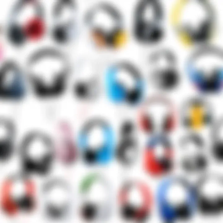 A variety of headphone models arranged aesthetically for different budgets.