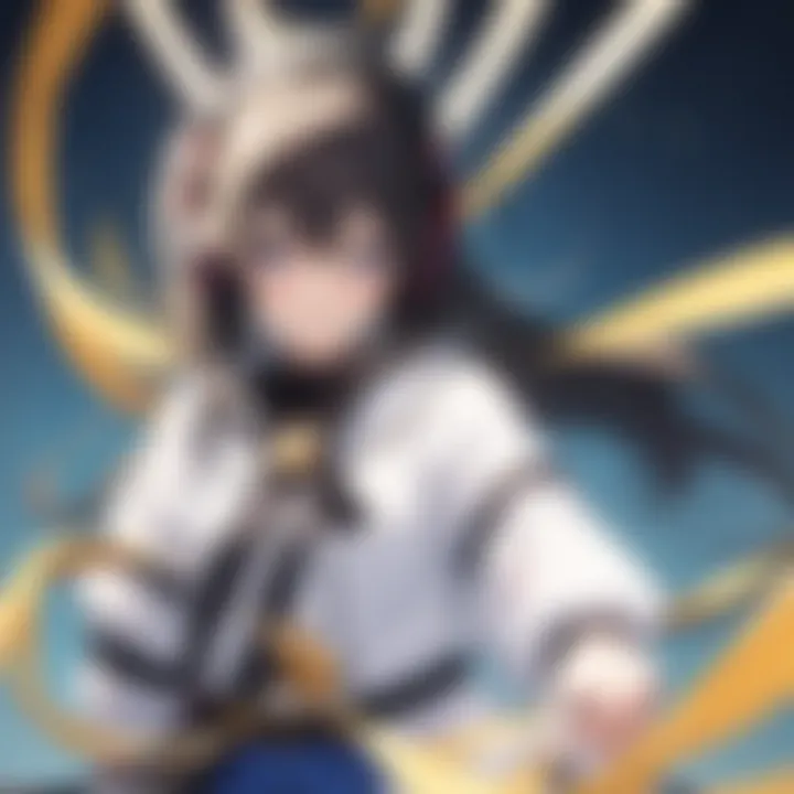 An individual enjoying an immersive anime scene while wearing high-quality headphones.