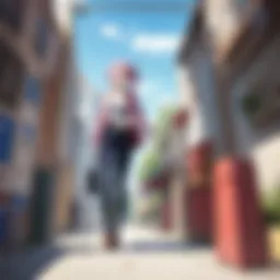 A visually stunning still from a popular anime film showcasing vibrant colors and dynamic characters.