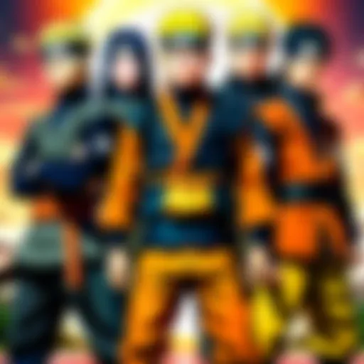 A captivating scene from 'Road to Ninja: Naruto the Movie' showcasing key characters