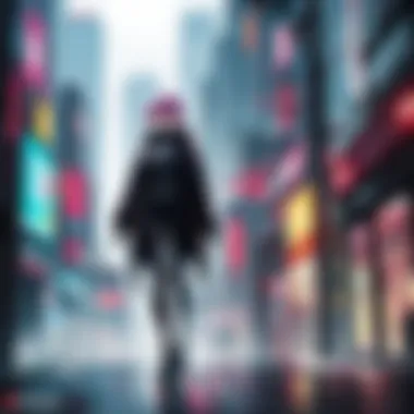 Vibrant and dynamic illustration of a futuristic cyberpunk cityscape