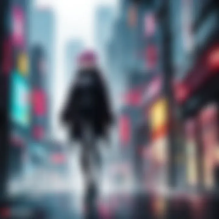Vibrant and dynamic illustration of a futuristic cyberpunk cityscape
