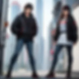Artistic representation of City Hunter's iconic characters in a dynamic urban setting.