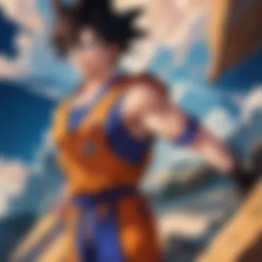 A dynamic scene showcasing Goku in battle