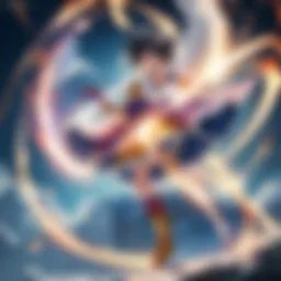 Warrior Saiyan powering up with aura energy