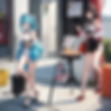 Memorable Fan Service Moments An illustration showcasing iconic fan service moments that resonate with viewers.
