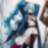 A vibrant scene depicting the protagonist Fena in a moment of determination.