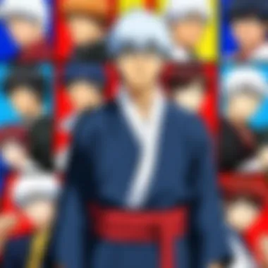 Humor in Gintama: Character Interactions A dynamic moment featuring characters in a humorous exchange.