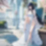A vibrant scene showcasing a romantic moment between two characters in a GL manhwa.