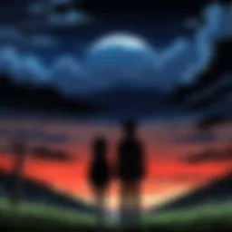 A haunting landscape from a renowned horror anime series.