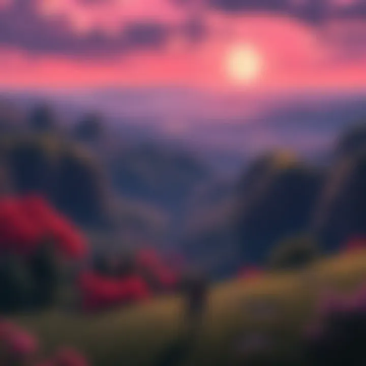 An immersive landscape view from the anime series.