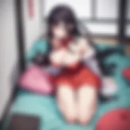Artistic depiction of Mai Sakurajima body pillow showcasing vibrant colors and character design