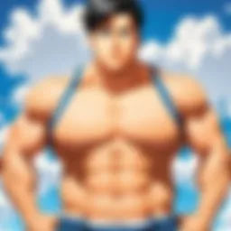 A character showcasing transformation through fitness