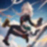 A vibrant scene depicting the heroes of My Hero Academia in action, showcasing their unique abilities and teamwork.