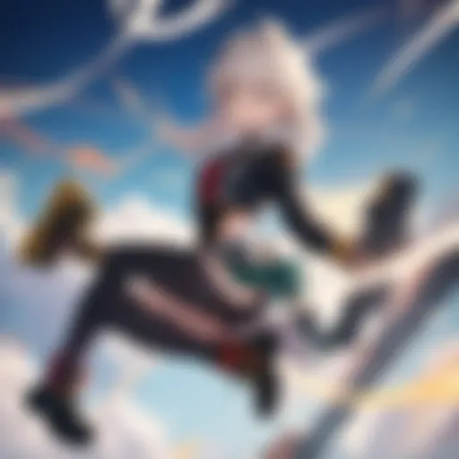 A vibrant scene depicting the heroes of My Hero Academia in action, showcasing their unique abilities and teamwork.