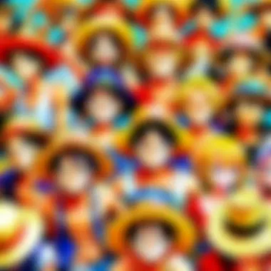 Unity and Diversity of the Straw Hat Crew An artistic representation of Luffy and his crew in a dramatic pose