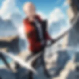 Superhero Saitama training under a waterfall