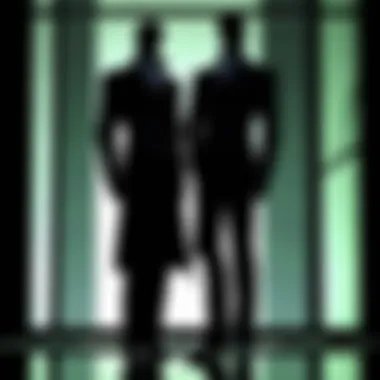 Reflection in Shadows A contemplative moment showcasing the protagonist in a dark alley reflecting on choices.