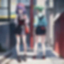 A vibrant scene showcasing key characters from Pokémon Anime Season Seventeen.