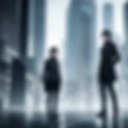 A striking visual of the dystopian cityscape from Psycho-Pass