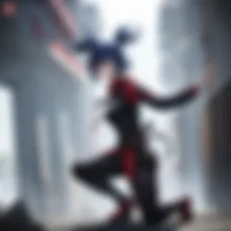 A vibrant scene from a popular action-adventure anime showcasing an epic battle.